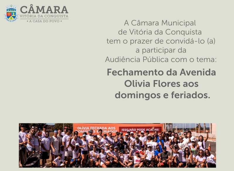 Imagem Câmara debate “Fechamento da Avenida Olívia Flores” em audiência pública nesta segunda-feira, 17
